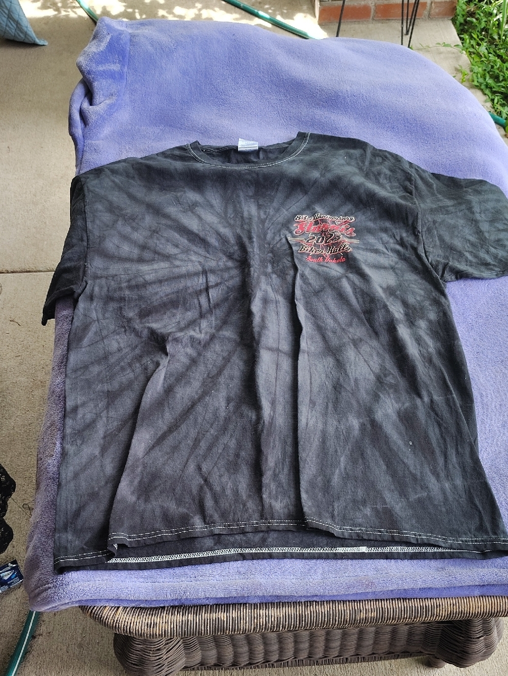 Black Tie-Dye Short Sleeve Graphic Tee